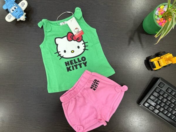 Hello Kitty Summer Set – Cutest Combo for Your Little Princess! (Bright Green+Light Pink Edition)