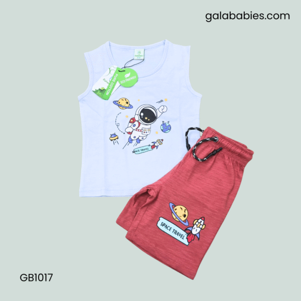 Space Travel Printed Maggie T-shirt & Pant Set