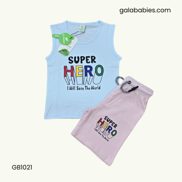 Super Hero Printed Maggie T-shirt & Pant Set