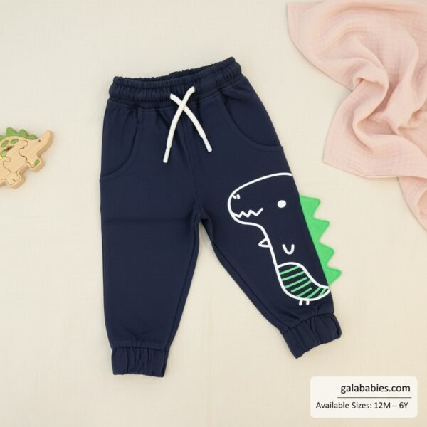 Baby Dino Winter Joggers – Midnight Navy Edition