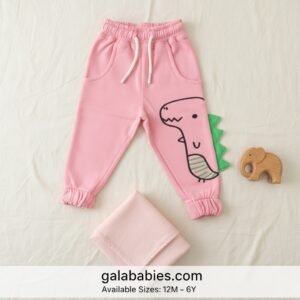 Baby Dino Winter Joggers – Pink Cutie Edition